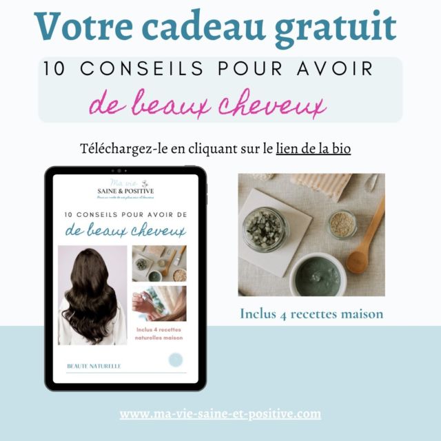 [🎁VOTRE CADEAU GRATUIT🎁]  🌿La chevelure est le signe absolu de la féminité.  🌿Nous avons déjà toutes rêvé d’avoir une chevelure de rêve : brillante, souple et soyeuse.  🌿J’ai une bonne nouvelle pour vous, c’est possible 😊  🌿Grâce à ce ebook, vous allez avoir le mode d’emploi à suivre pour apprendre à en prendre soin correctement et régulièrement, tout en respectant leur nature.  🌿Téléchargez le sur :
https://ma-vie-saine-et-positive.com/  🌿Belle découverte 🙂  #ebook #ebookgratis #guidegratuit #cheveuxnaturels